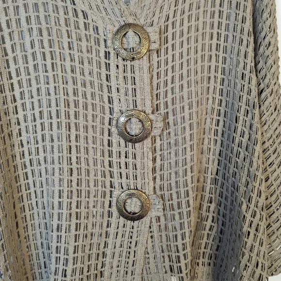 Tan Mesh Oversized Cardigan - Picture 5 of 6